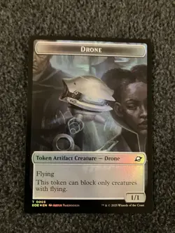 Magic The Gathering MTG - Drone Lander (0005) Doubled-Sided Token Foil - EOE - Image 1