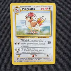 Pidgeotto 22/102 Pokemon Base Set Trading Card WOTC TCG Rare 1999 NM - Image 1