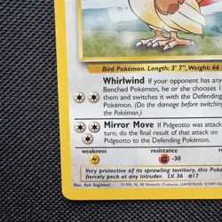 Pidgeotto 22/102 Pokemon Base Set Trading Card WOTC TCG Rare 1999 NM - Image 4
