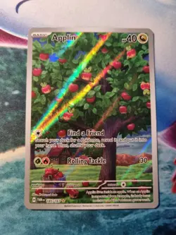 Pokemon TCG Applin TWM 185/167 Twilight Masquerade Illustration Rare Holo NM - Image 1