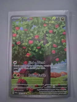 Pokemon TCG Applin Twilight Masquerade Holo Card Illustration Rare 185/167 - Image 1