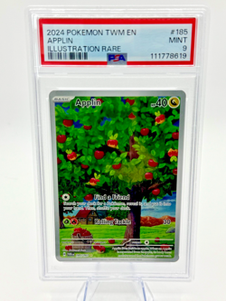 2024 POKEMON TWM EN-TWILIGHT MASQUERADE ILLUSTRATION RARE #185 APPLIN PSA 9 - Image 1