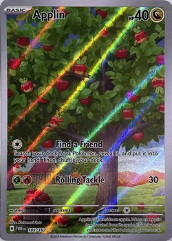 Pokemon TCG Applin - 185/167 Holofoil SV06: Twilight Masquerade Illustration - Image 1