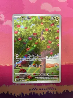 Pokemon Card Applin 185/167 Illustration Rare Twilight Masquerade Near Mint - Image 1