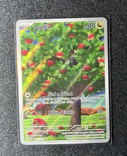 Applin 185/167 Twilight Masquerade Illustration Full Art Holo Pokemon Card NM/M - Image 1