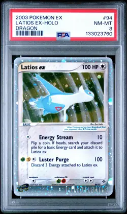 2003 POKEMON EX DRAGON #94 LATIOS EX-HOLO PSA 8 - Image 1