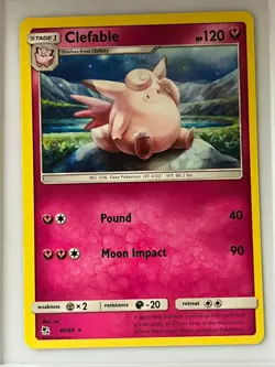Clefable 40/68 Rare Hidden Fates Pokemon Near Mint - Image 1