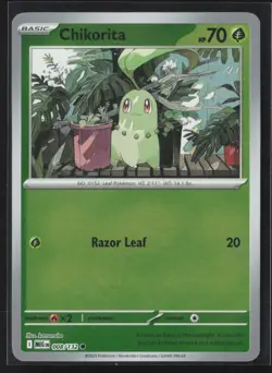 008/132 Chikorita - ME01 Mega Evolution Reverse Holo NM Pokemon - Image 1