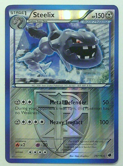 Lightly Played Steelix - 79/116 - Rare - Reverse Holo Pokemon Plasma Freeze - Image 1