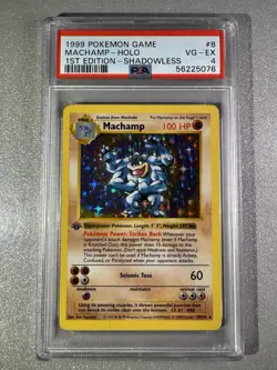 Pokemon Machamp First Edition Base Set Shadowless Holo 8/102 - Image 1