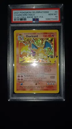 POKEMON CHARIZARD HOLO SET BASE CELEBRATIONS 4/102 ITA PSA 10 GEM MINT - Image 1