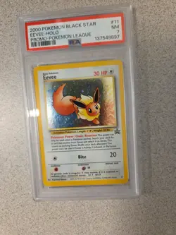 2000 Eevee Holo Black Star Promo Pokemon League #11 PSA 7 - Image 1