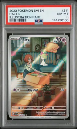 2023 POKEMON SVI EN-SCARLET & VIOLET ILLUSTRATION RARE #211 RALTS PSA 8 - Image 1