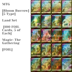 MTG [Bloom Burrow] [5 Type] Land Set [100 FOIL Cards, 5 of Each] Magic - Image 1