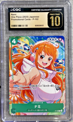 One Piece TCG JPN Nami CGC 10 Pristine, Promo P-102, 2025 (1) - Image 1