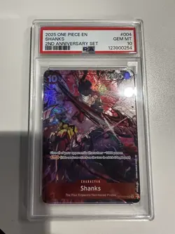 One Piece 2025 English 2nd Anniversary Shanks Set #004 PSA 10 - Image 1