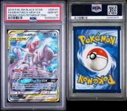 2019 POKEMON SM BLACK STAR PROMO #SM191 FULL ART/MEWTWO & MEW GX PSA 10 - Image 3