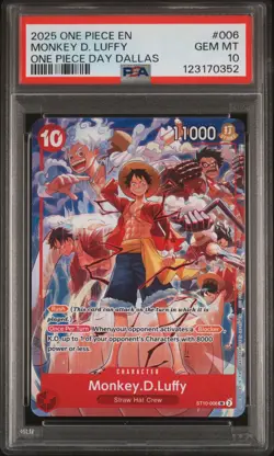 2025 ONE PIECE PROMOS ONE PIECE DAY DALLAS #006 MONKEY D. LUFFY PSA 10 - Image 1