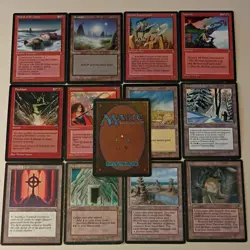 Magic: The Gathering Vintage Red Black Lot - Fireblast, Swamp, 15 Cards - Image 1