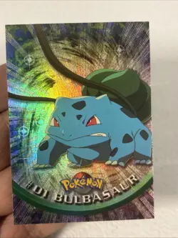 Bulbasaur #01 Topps Black Label Silver Foil Pokemon Card RAINBOW holo Vintage - Image 1