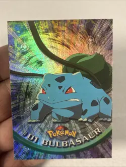 Bulbasaur #01 Topps Black Label Silver Foil Pokemon Card RAINBOW holo Vintage - Image 3