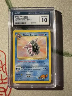 CGC 10 GEM MINT Misty's Cloyster 2000 Gym Heroes 29/132 Pokemon Card psa - Image 1