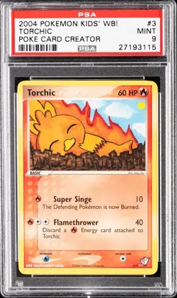 2004 Pokemon Kids' WB! Poke Card Creator #3 Torchic PSA 9 - Image 1