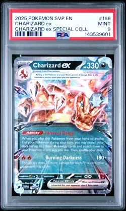 2025 POKEMON SVP EN-SV BLACK STAR PROMO #196 CHARIZARD EX PSA 9 - Image 1