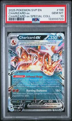 2025 POKEMON SVP EN-SV PROMO SPECIAL COLLECTION #196 CHARIZARD EX PSA 10 - Image 1