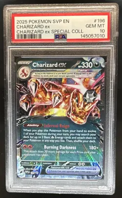 2023-25 Pokemon SV Black Star Promos - SVP EN Charizard ex #196 PSA 10 - Image 1