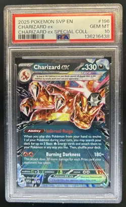 2025 Pokemon SV Black Star Promos - SVP EN Charizard ex #196 PSA 10 - Image 1