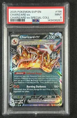 CHARIZARD EX PSA 9 2025 POKEMON SV BSP SVP EN #196 SPECIAL COLL 281 - Image 1