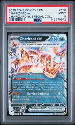 2025 POKEMON SVP EN-SV BLACK STAR PROMO #196 CHARIZARD EX PSA 9 - Image 1