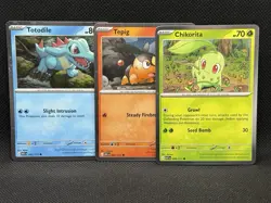 Pokemon TCG TEPIG CHIKORITA TOTODILE Ascended Heroes Cosmos Holo DeluxePin Promo - Image 1