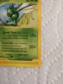Scyther 57/147 Non Holo Uncommon Pokemon [Aquapolis Set] | Vintage - Image 3