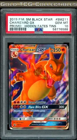 PSA 10 ⭐ Pokemon Charizard GX SM211 Hidden Fates Tins Black Star Promo 2019 - Image 1