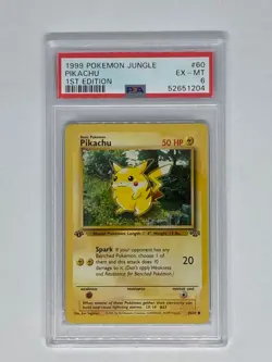 Pokemon 1999 Jungle 1st Edition - Pikachu 60/64 - PSA 6 EX-MT Nice! - Image 1