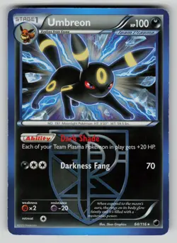 Umbreon 64/116 Holo Rare Plasma Freeze Pokemon MP - Image 1