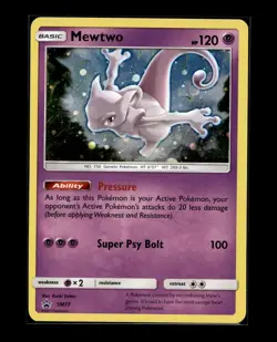 Pokemon - Mewtwo SM77 Holo Black Star Promo LP - Image 1