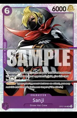 Sanji OP07-064 English SR 500 Years in the Future One Piece Card Game - Image 1