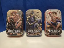 Lot of 3 - One Piece Card TCG Vol 2 Mini Tins Sealed, 3 Brand New Factory Sealed - Image 1