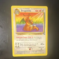 Pokemon Dragonite Fossil Rare Card 19/62 100 HP Stage 2 English - Image 1