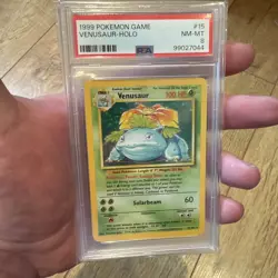 Pokemon TCG Venusaur Base Set Holo Rare Card 15/102 PSA 8 Unlimited - Image 1