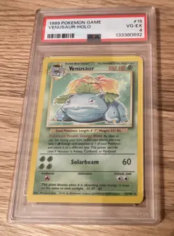 Pokemon TCG Venusaur Base Set Holo Unlimited Rare Card 15/102 PSA 4 WOTC Vintage - Image 1