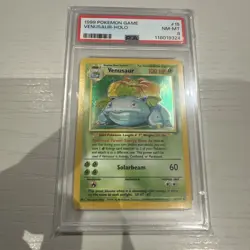 Pokemon TCG Venusaur Base Set Holo Rare Card 15/102 PSA 8 Unlimited - Image 1
