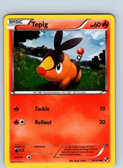 Pokemon tcg: Black and White Tepig (15) #15/114 Common,Holo .VO5 - Image 1