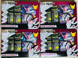 4x Pokemon Celebrations Dark Sylveon V Collection Box Lot 4 Evolving Skies - Image 1