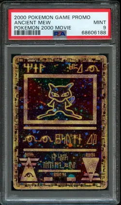 Pokemon 2 GLOBES 1 SWIRL Double Holo Ancient Mew | PSA 9 Mint | Movie 2000 Promo - Image 1
