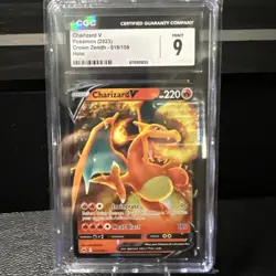 Charizard V 018/159 Crown Zenith Holo Graded Pokemon Card CGC 9 Mint - Image 1
