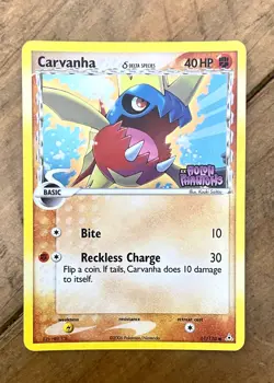 Pokemon Card - Carvanha EX Holon Phantoms 61/110 Reverse Holo - Image 1
